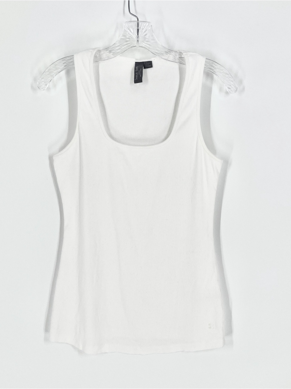 Sweaty Betty White Scoop Neck Ribbed Tank Top